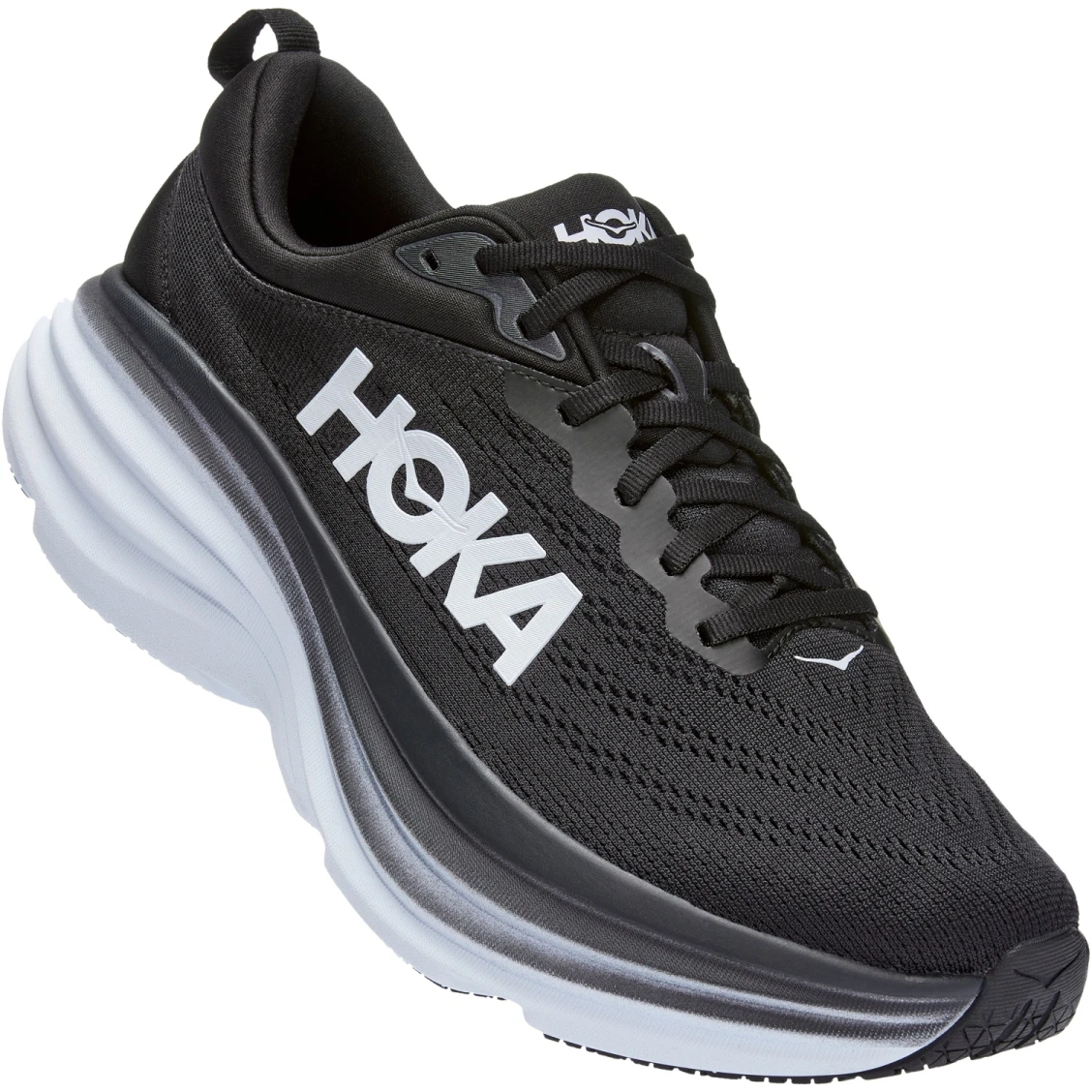 Hoka Bondi 8 Wide Hardloopschoenen Heren - Zwart / Wit