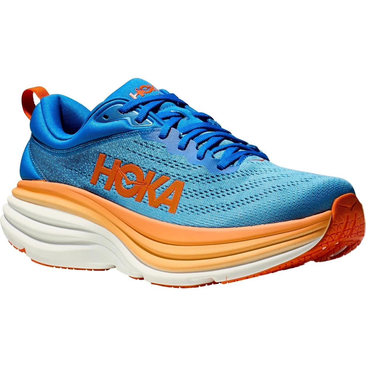 Hoka Bondi 8 Hardloopschoenen Heren - Coastal Sky / Vibrant Orange