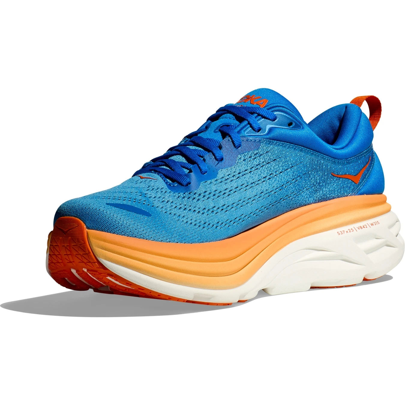 Hoka Bondi 8 Hardloopschoenen Heren - Coastal Sky / Vibrant Orange - Afbeelding 4