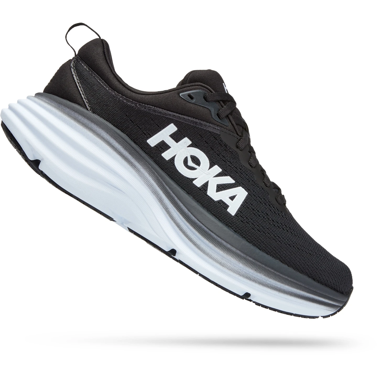 Hoka Bondi 8 Hardloopschoenen Dames - Zwart / Wit - Afbeelding 3