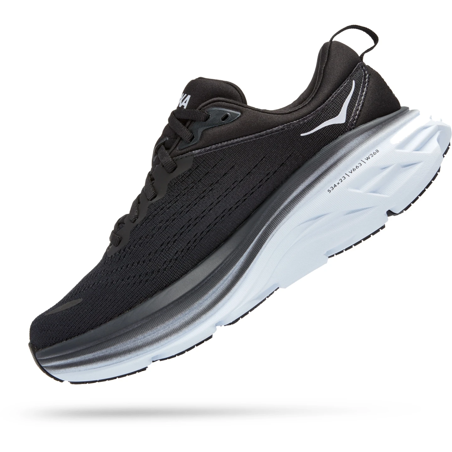 Hoka Bondi 8 Hardloopschoenen Dames - Zwart / Wit - Afbeelding 4