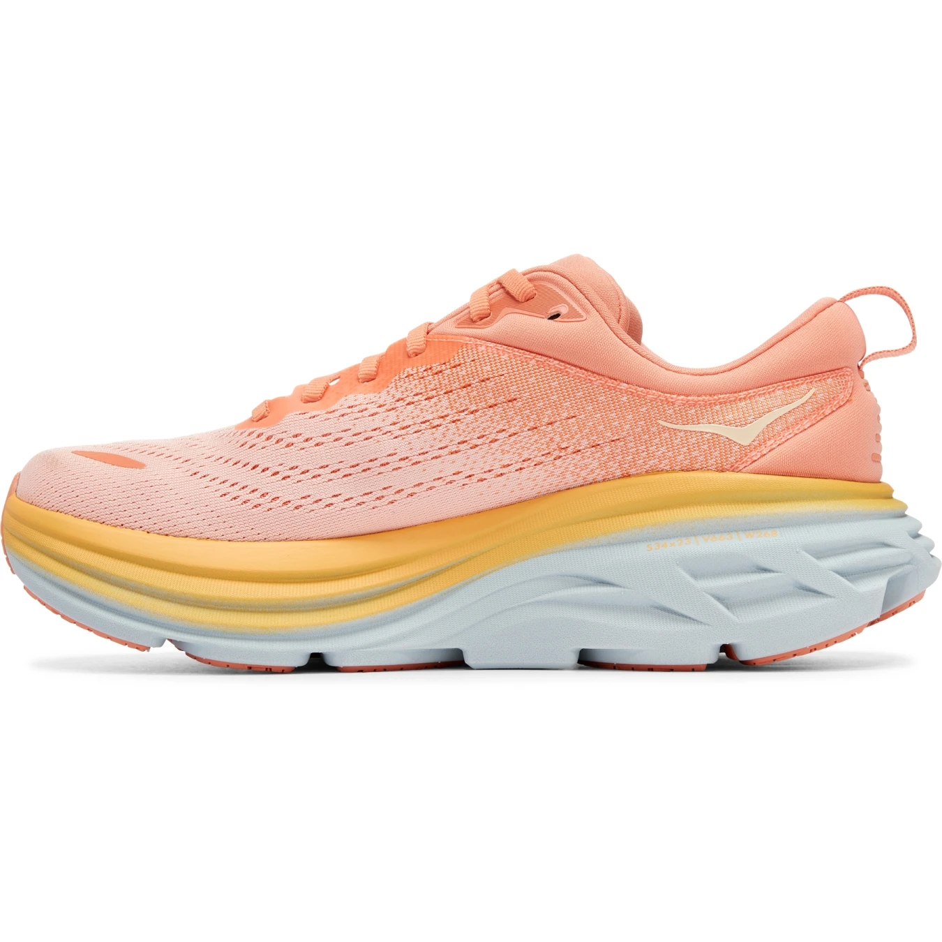 Hoka Bondi 8 Hardloopschoenen Dames - Shell Coral / Peach Parfait - Afbeelding 6