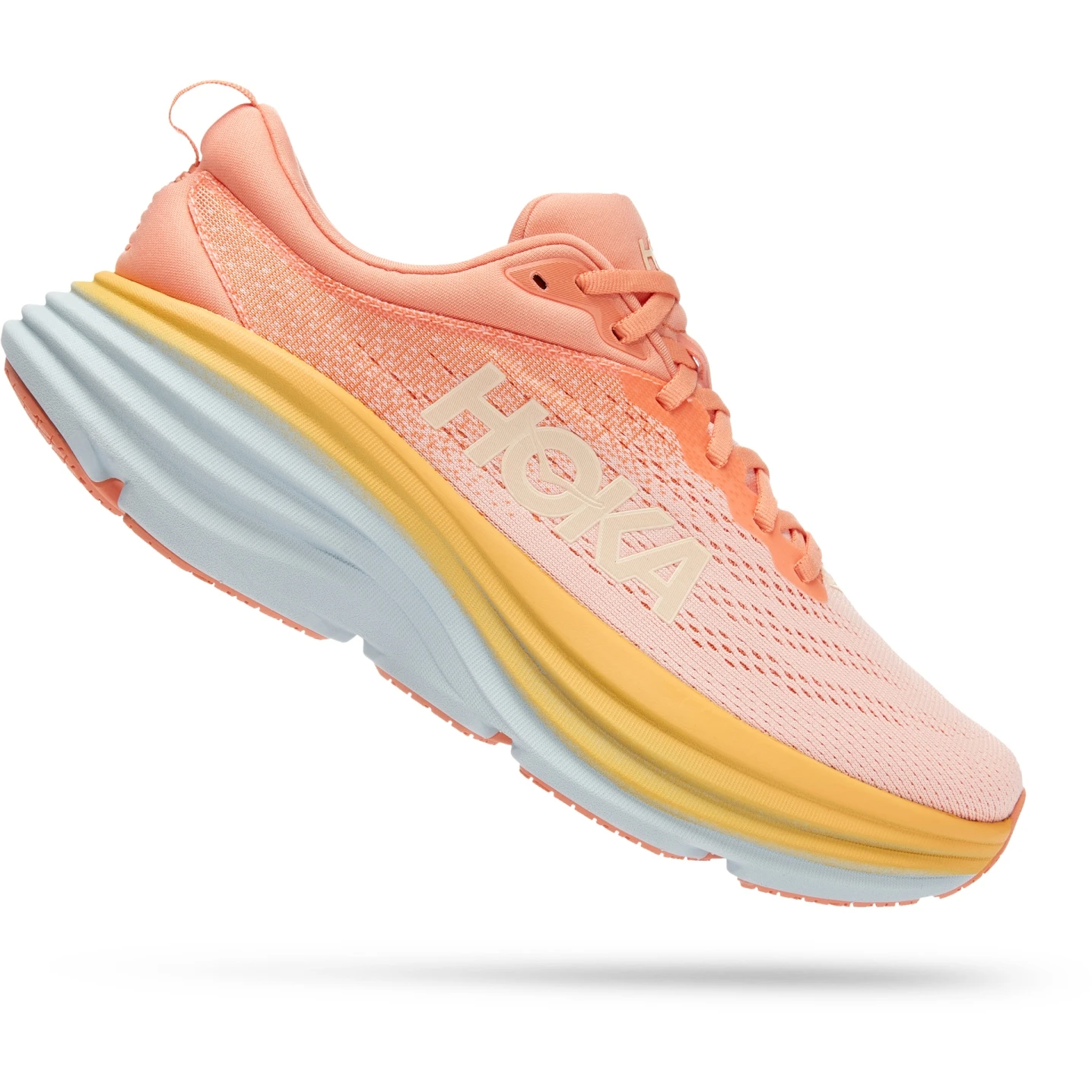 Hoka Bondi 8 Hardloopschoenen Dames - Shell Coral / Peach Parfait - Afbeelding 3
