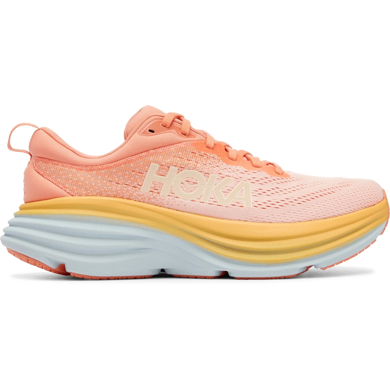 Hoka Bondi 8 Hardloopschoenen Dames - Shell Coral / Peach Parfait - Afbeelding 5