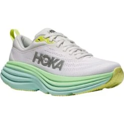 Hoka Bondi 8 Hardloopschoenen Dames - Blanc De Blanc / Sunlit Ocean