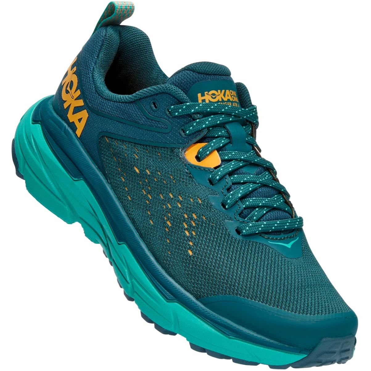 Hoka Challenger 6 Wide Dames Hardloopschoenen - Deep Teal / Water Garden