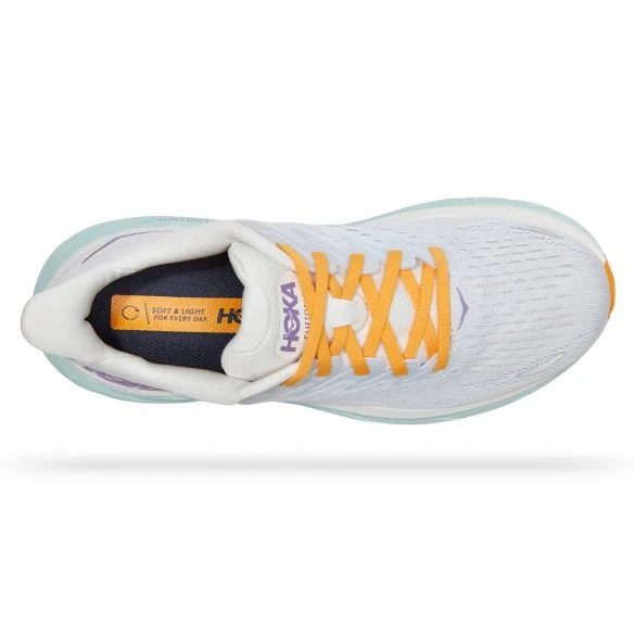 Hoka One One Clifton 8 Hardloopschoenen Grijs/oranje Dames - Afbeelding 4