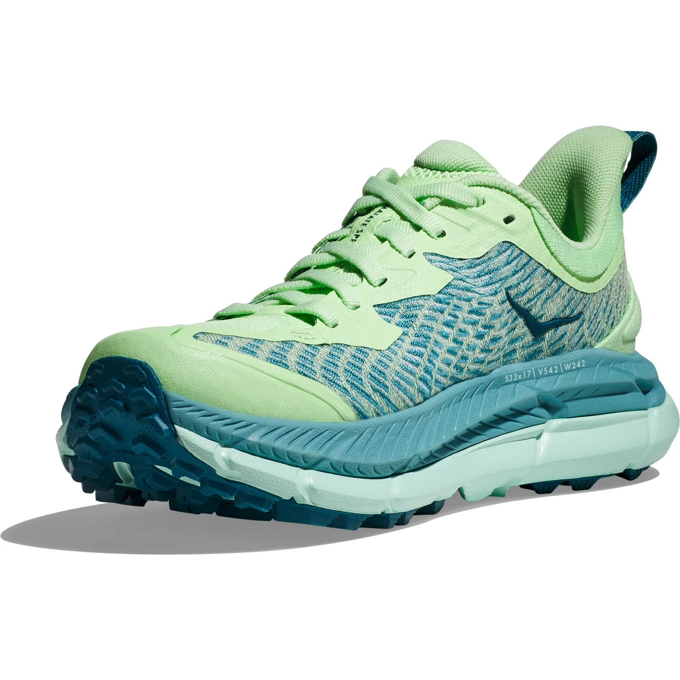 Hoka Mafate Speed 4 Hardloopschoenen Dames - Lime Glow / Ocean Mist - Afbeelding 2
