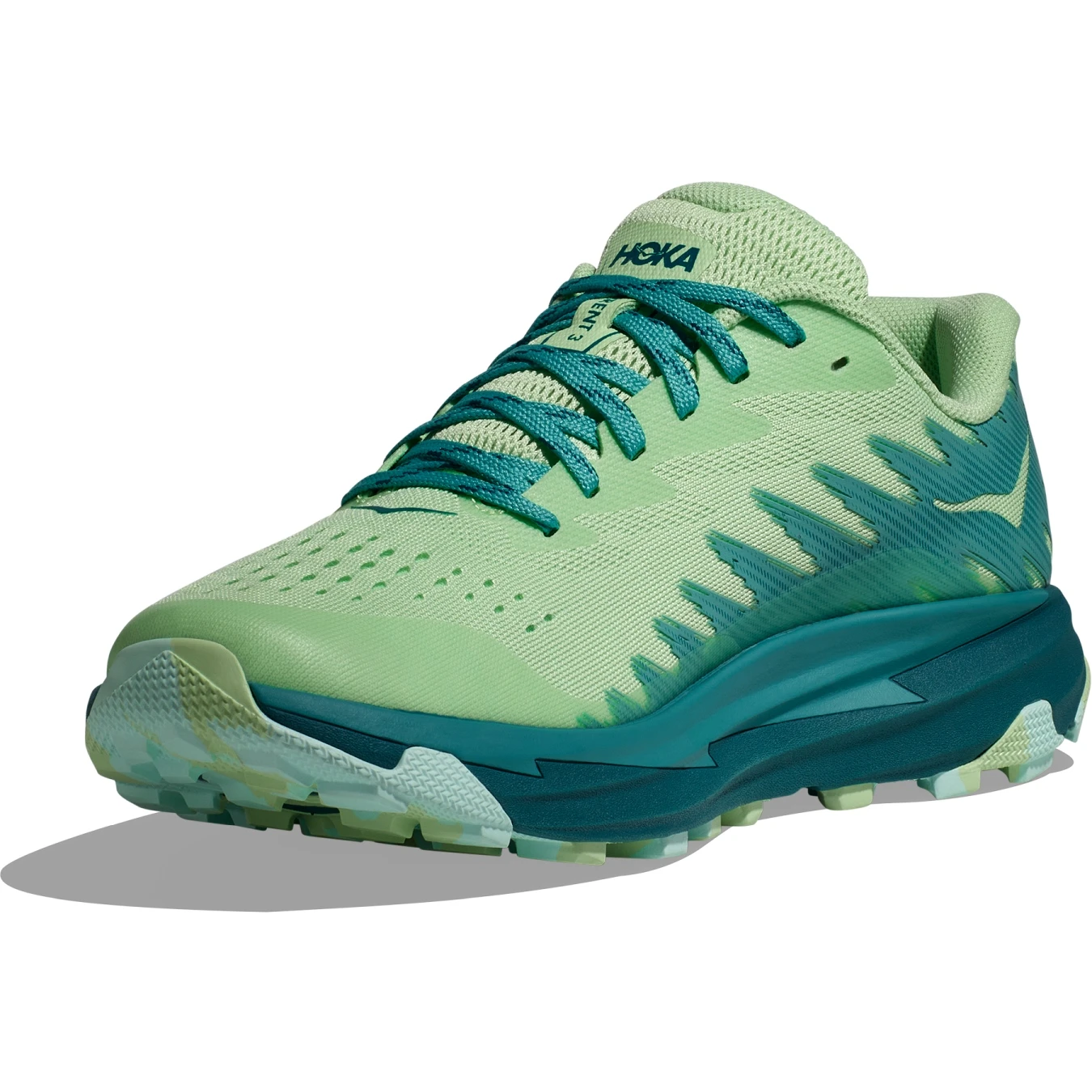 Hoka Torrent 3 Hardloopschoenen Dames - Lime Glow / Deep Lagoon - Afbeelding 2