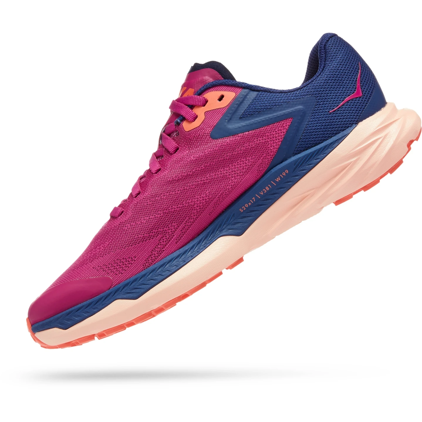 Hoka Zinal Dames Hardloopschoenen - Festival Fuchsia / Bellwether Blue - Afbeelding 4